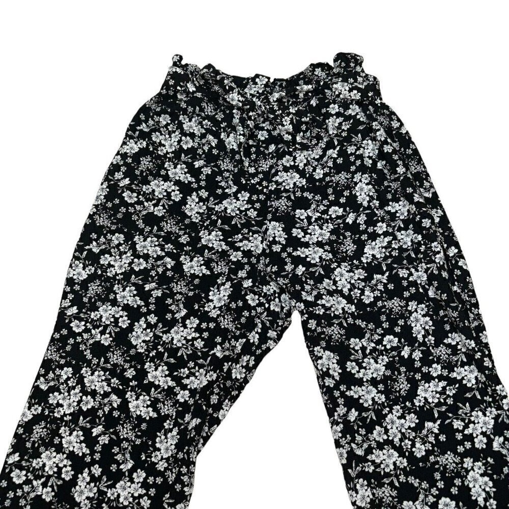 Xhilaration Women's Size XS Wide Legged Pants Elastic Waist Floral Print Tie - Picture 2 of 5
